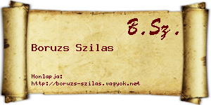 Boruzs Szilas névjegykártya